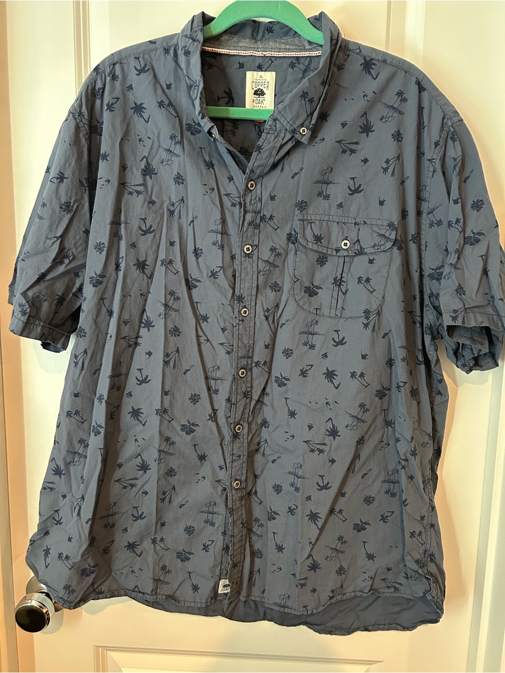 Copper Key Men's Blue Short-Sleeve Button-Down Shirt